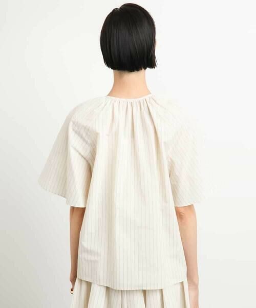 MICHEL KLEIN / ミッシェルクラン シャツ・ブラウス | [ドライタッチ]ギャザーブラウス ストライプ柄(セットアップ対応) | 詳細6