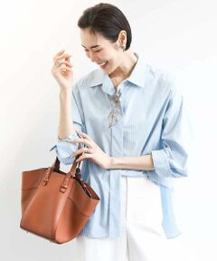 MICHEL KLEIN / ミッシェルクラン シャツ・ブラウス | [セットアップ対応]ビックシルエットストライプシャツ