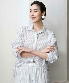 MICHEL KLEIN / ミッシェルクラン シャツ・ブラウス | [セットアップ対応]ビックシルエットストライプシャツ