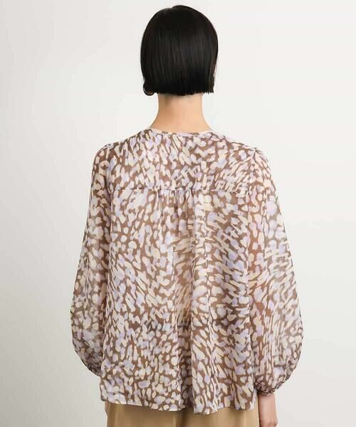 MICHEL KLEIN / ミッシェルクラン シャツ・ブラウス | [オリジナルプリント素材]レオパードプリントシアーブラウス | 詳細7
