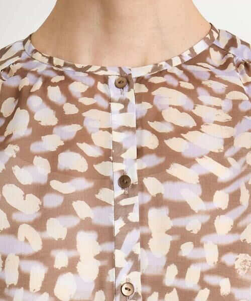 MICHEL KLEIN / ミッシェルクラン シャツ・ブラウス | [オリジナルプリント素材]レオパードプリントシアーブラウス | 詳細8