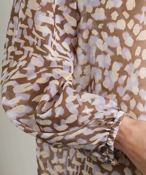MICHEL KLEIN / ミッシェルクラン シャツ・ブラウス | [オリジナルプリント素材]レオパードプリントシアーブラウス | 詳細9