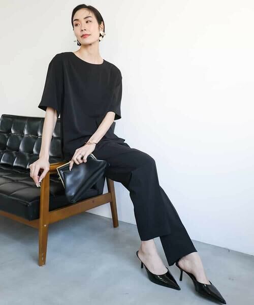 MICHEL KLEIN / ミッシェルクラン シャツ・ブラウス | [接触冷感/UVカット]クルーネック Tブラウス(セットアップ対応) | 詳細10