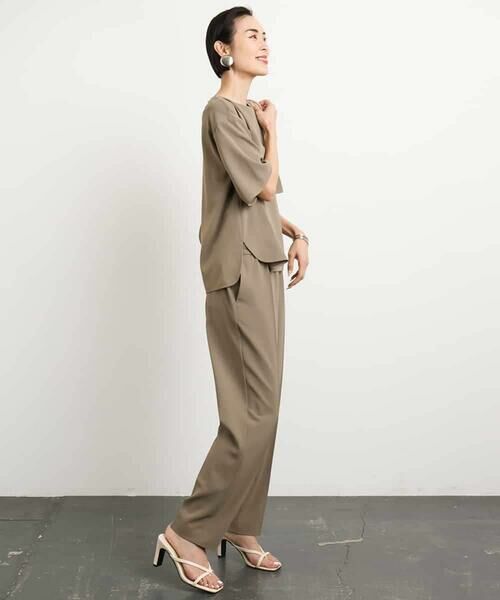 MICHEL KLEIN / ミッシェルクラン シャツ・ブラウス | [接触冷感/UVカット]クルーネック Tブラウス(セットアップ対応) | 詳細4