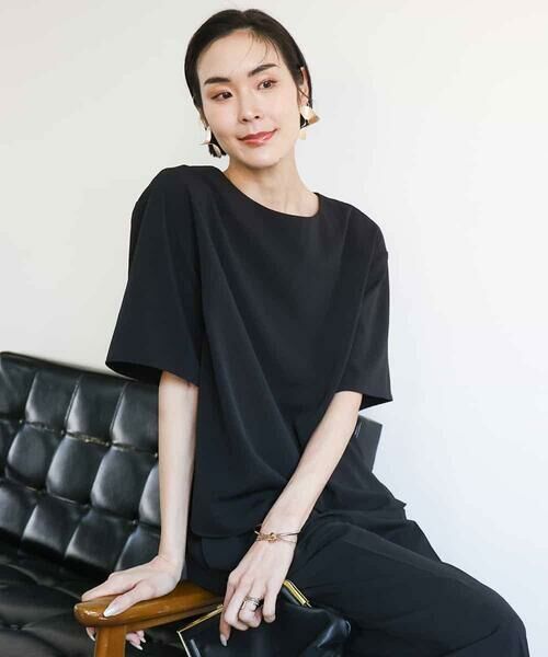 MICHEL KLEIN / ミッシェルクラン シャツ・ブラウス | [接触冷感/UVカット]クルーネック Tブラウス(セットアップ対応) | 詳細6