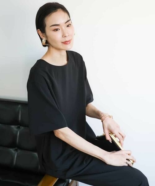 MICHEL KLEIN / ミッシェルクラン シャツ・ブラウス | [接触冷感/UVカット]クルーネック Tブラウス(セットアップ対応) | 詳細7