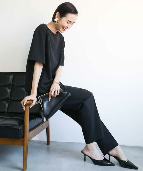 MICHEL KLEIN / ミッシェルクラン シャツ・ブラウス | [接触冷感/UVカット]クルーネック Tブラウス(セットアップ対応) | 詳細8