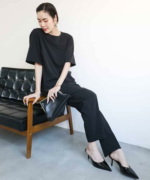 MICHEL KLEIN / ミッシェルクラン シャツ・ブラウス | [接触冷感/UVカット]クルーネック Tブラウス(セットアップ対応) | 詳細9