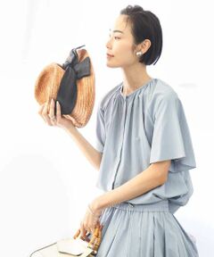 MICHEL KLEIN / ミッシェルクラン シャツ・ブラウス | [ドライタッチ]ギャザーブラウス 無地(セットアップ対応)