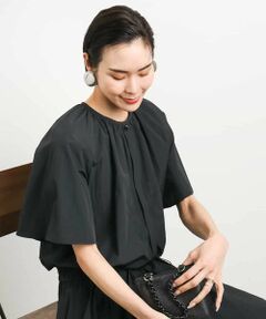 MICHEL KLEIN / ミッシェルクラン シャツ・ブラウス | [ドライタッチ]ギャザーブラウス 無地(セットアップ対応)