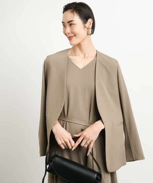 MICHEL KLEIN / ミッシェルクラン ノーカラージャケット | [接触冷感]ノーカラージャケット(セットアップ対応) | 詳細10