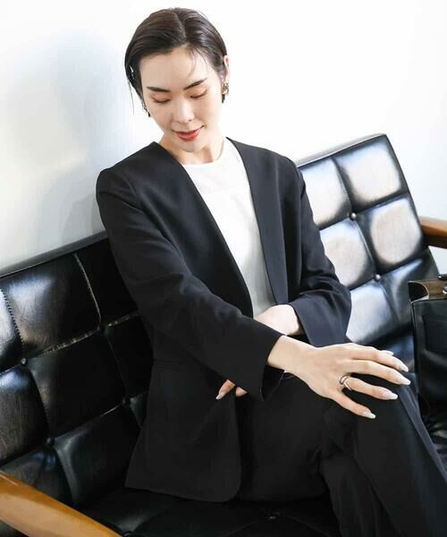 MICHEL KLEIN / ミッシェルクラン ノーカラージャケット | [接触冷感]ノーカラージャケット(セットアップ対応) | 詳細19