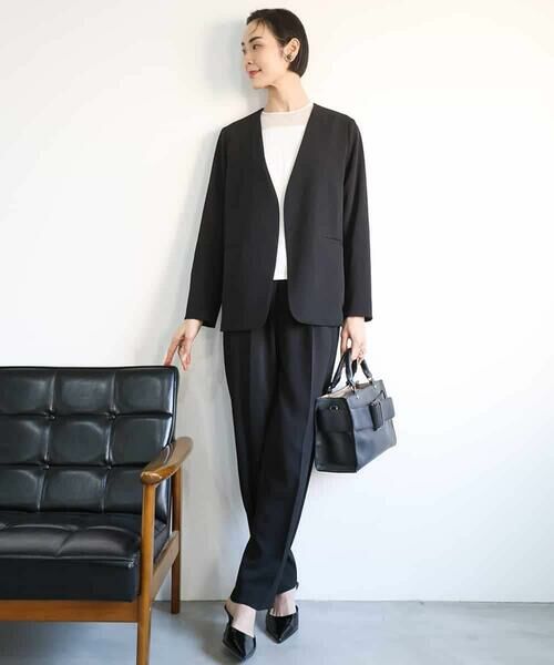 MICHEL KLEIN / ミッシェルクラン ノーカラージャケット | [接触冷感]ノーカラージャケット(セットアップ対応) | 詳細21