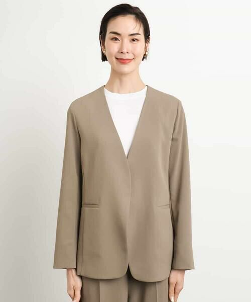 MICHEL KLEIN / ミッシェルクラン ノーカラージャケット | [接触冷感]ノーカラージャケット(セットアップ対応) | 詳細23