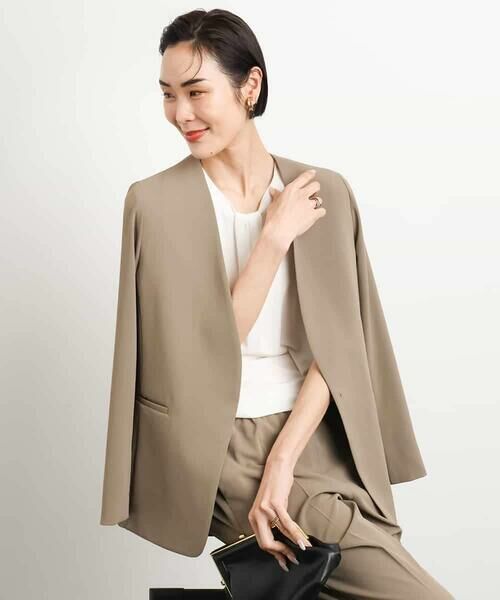 MICHEL KLEIN / ミッシェルクラン ノーカラージャケット | [接触冷感]ノーカラージャケット(セットアップ対応) | 詳細5