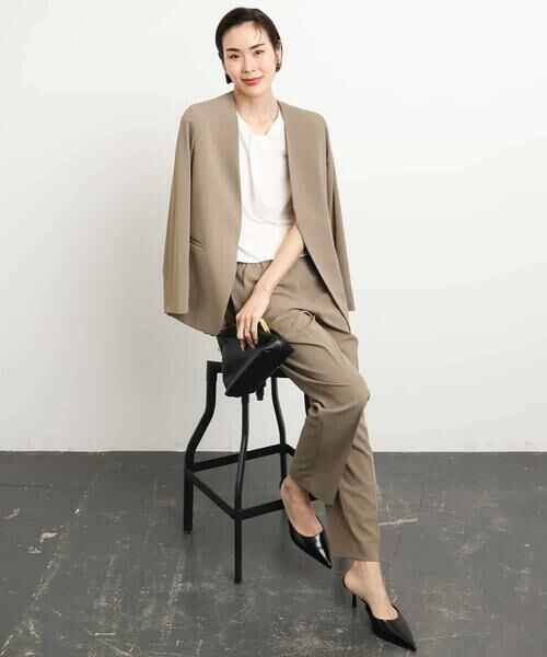 MICHEL KLEIN / ミッシェルクラン ノーカラージャケット | [接触冷感]ノーカラージャケット(セットアップ対応) | 詳細6