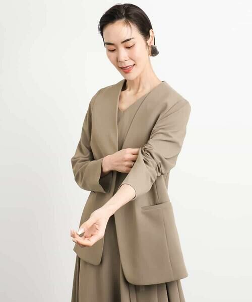 MICHEL KLEIN / ミッシェルクラン ノーカラージャケット | [接触冷感]ノーカラージャケット(セットアップ対応) | 詳細9