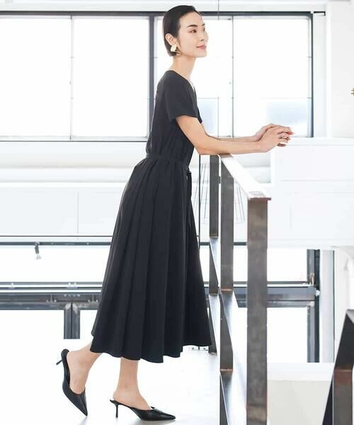 MICHEL KLEIN / ミッシェルクラン ロング・マキシ丈ワンピース | [接触冷感/UVカット]Vネックフレアワンピース(セットアップ対応) | 詳細13