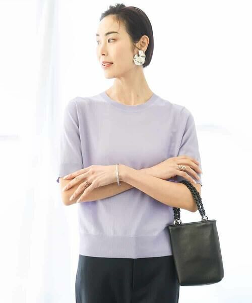 MICHEL KLEIN / ミッシェルクラン ニット・セーター | [アンサンブル対応/接触冷感]クルーネックニットプルオーバー | 詳細21