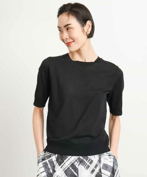 【美品】　BRIEFING 撥水クルーネックニット　ブラック 美品】 BRIEFING 撥水クルーネックニット ブラック CODDERR】畦