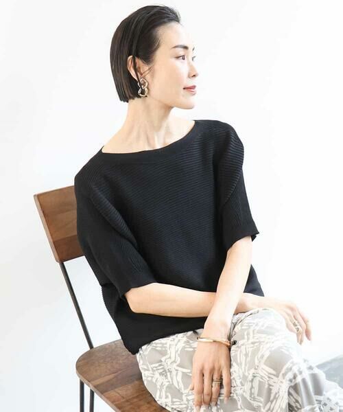 MICHEL KLEIN / ミッシェルクラン ニット・セーター | [新色追加]ホールガーメント(R)ドルマンスリーブニット(半袖） | 詳細18