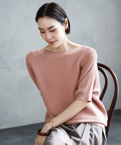 MICHEL KLEIN / ミッシェルクラン ニット・セーター | [新色追加]ホールガーメント(R)ドルマンスリーブニット(半袖） | 詳細27