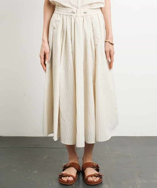 MICHEL KLEIN / ミッシェルクラン ロング・マキシ丈スカート | [ドライタッチ]スピンドルギャザースカート ストライプ柄(セットアップ対応) | 詳細20