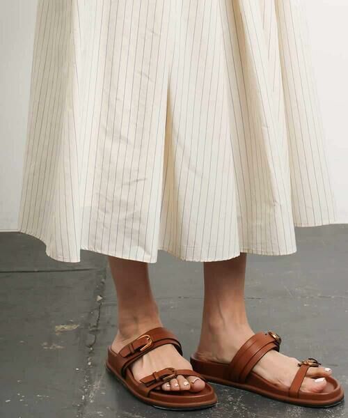 MICHEL KLEIN / ミッシェルクラン ロング・マキシ丈スカート | [ドライタッチ]スピンドルギャザースカート ストライプ柄(セットアップ対応) | 詳細4