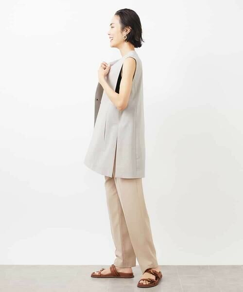 MICHEL KLEIN / ミッシェルクラン ベスト | ベルト付きノーカラージレ | 詳細11