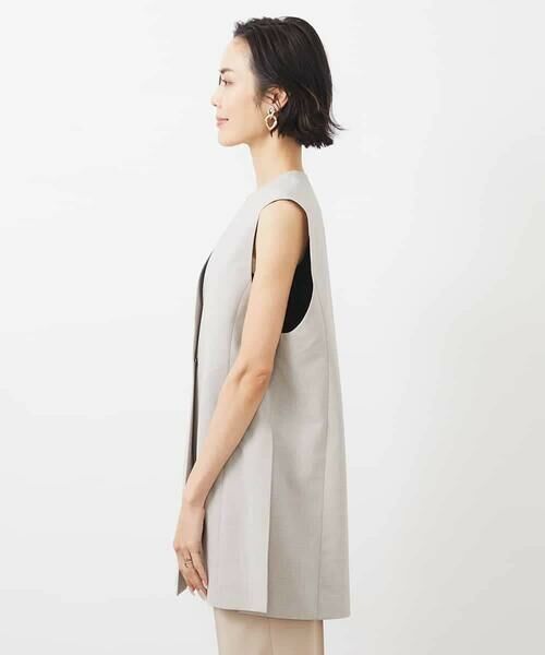 MICHEL KLEIN / ミッシェルクラン ベスト | ベルト付きノーカラージレ | 詳細16