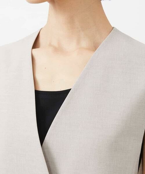 MICHEL KLEIN / ミッシェルクラン ベスト | ベルト付きノーカラージレ | 詳細18