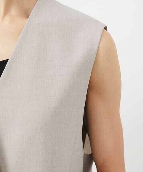 MICHEL KLEIN / ミッシェルクラン ベスト | ベルト付きノーカラージレ | 詳細19