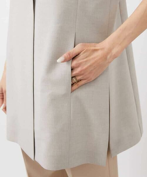 MICHEL KLEIN / ミッシェルクラン ベスト | ベルト付きノーカラージレ | 詳細21