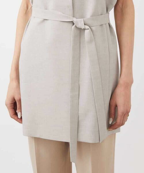 MICHEL KLEIN / ミッシェルクラン ベスト | ベルト付きノーカラージレ | 詳細26