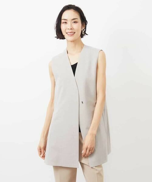 MICHEL KLEIN / ミッシェルクラン ベスト | ベルト付きノーカラージレ | 詳細7