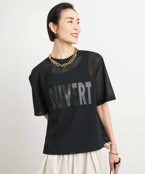 MICHEL KLEIN/ミッシェルクラン ロゴメッシュプルオーバー ブラック M MICHEL KLEIN/ミッシェルクラン ロゴメッシュプルオーバー ブラック M