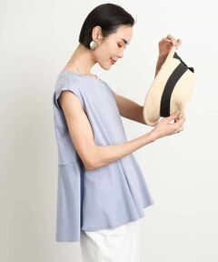 MICHEL KLEIN / ミッシェルクラン カットソー | [WEB限定/接触冷感]フレンチスリーブペプラムカットソー