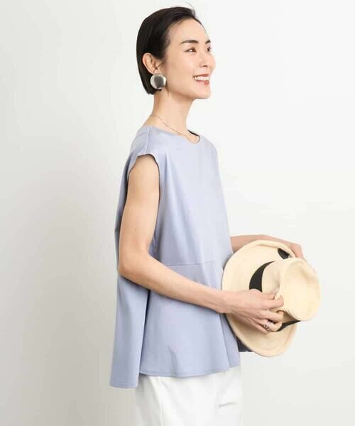 MICHEL KLEIN / ミッシェルクラン カットソー | [WEB限定/接触冷感]フレンチスリーブペプラムカットソー | 詳細1