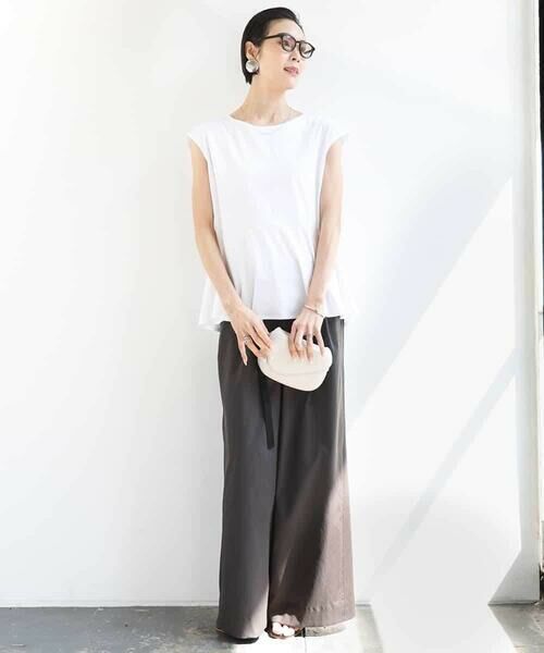 MICHEL KLEIN / ミッシェルクラン カットソー | [WEB限定/接触冷感]フレンチスリーブペプラムカットソー | 詳細11