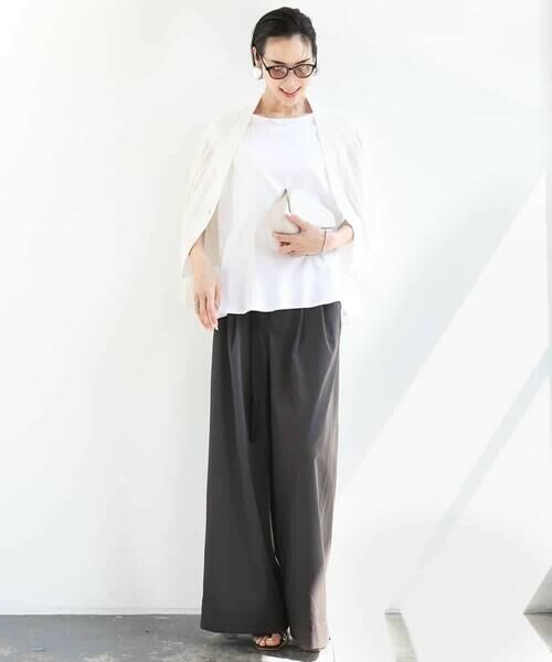 MICHEL KLEIN / ミッシェルクラン カットソー | [WEB限定/接触冷感]フレンチスリーブペプラムカットソー | 詳細14