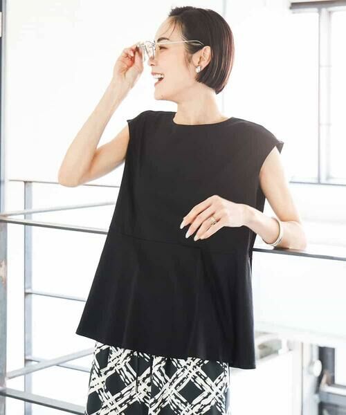 MICHEL KLEIN / ミッシェルクラン カットソー | [WEB限定/接触冷感]フレンチスリーブペプラムカットソー | 詳細15