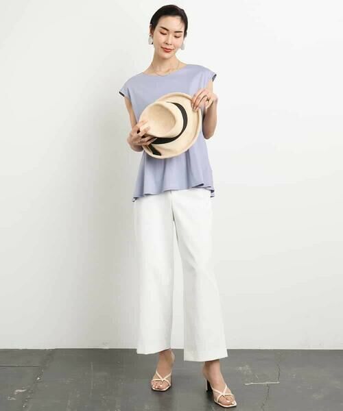 MICHEL KLEIN / ミッシェルクラン カットソー | [WEB限定/接触冷感]フレンチスリーブペプラムカットソー | 詳細5