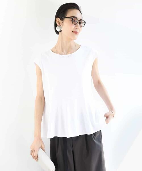 MICHEL KLEIN / ミッシェルクラン カットソー | [WEB限定/接触冷感]フレンチスリーブペプラムカットソー | 詳細8