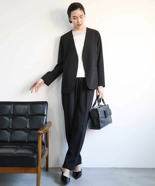 MICHEL KLEIN / ミッシェルクラン カットソー | [通勤]シアー切替ブラウソー | 詳細12