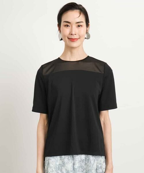 MICHEL KLEIN / ミッシェルクラン カットソー | [通勤]シアー切替ブラウソー | 詳細13