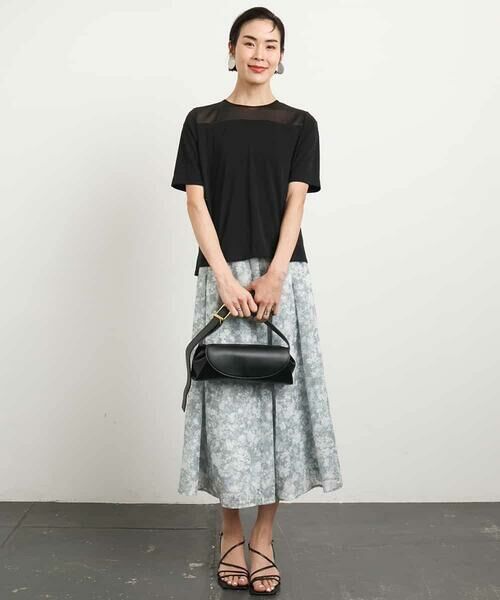 MICHEL KLEIN / ミッシェルクラン カットソー | [通勤]シアー切替ブラウソー | 詳細3