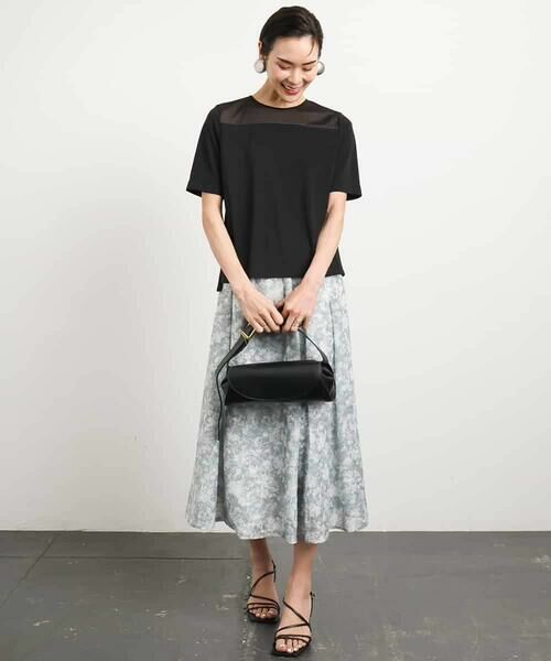 MICHEL KLEIN / ミッシェルクラン カットソー | [通勤]シアー切替ブラウソー | 詳細4