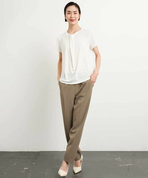 MICHEL KLEIN / ミッシェルクラン チノ・ワークパンツ | [接触冷感/UVカット]テーパードコージーパンツ(セットアップ対応) | 詳細12