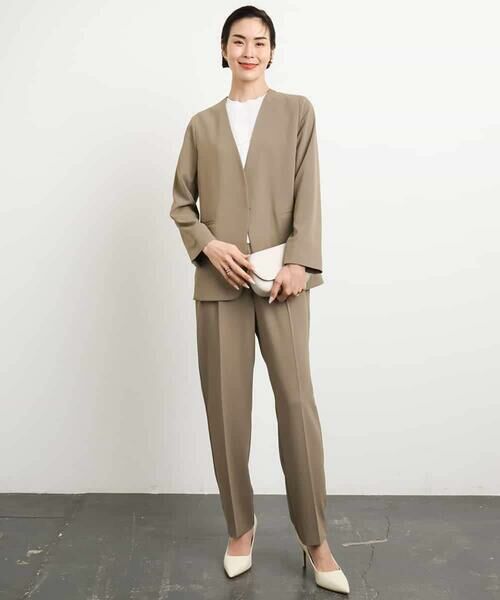 MICHEL KLEIN / ミッシェルクラン チノ・ワークパンツ | [接触冷感/UVカット]テーパードコージーパンツ(セットアップ対応) | 詳細13