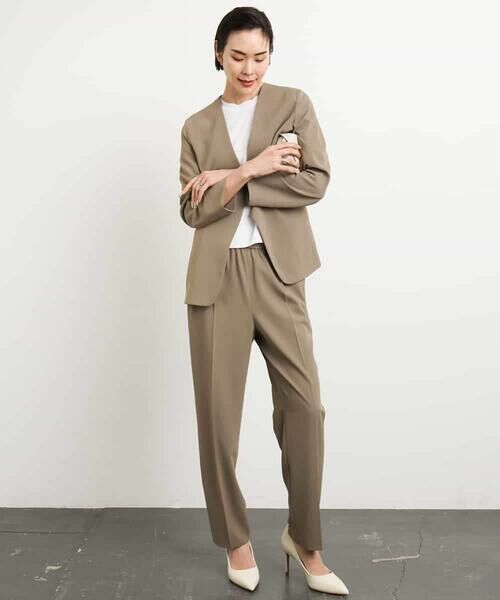 MICHEL KLEIN / ミッシェルクラン チノ・ワークパンツ | [接触冷感/UVカット]テーパードコージーパンツ(セットアップ対応) | 詳細14